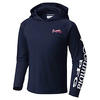 Youth Columbia Atlanta Braves Terminal Tackle Long Sleeve Hoodie T-Shirt