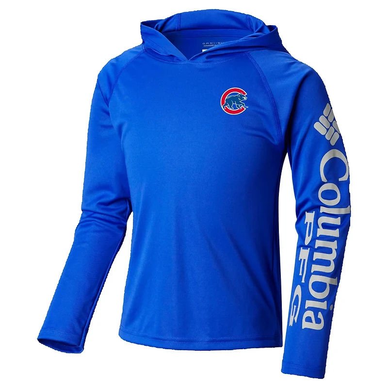Youth Columbia Chicago Cubs Terminal Tackle Long Sleeve Hoodie T-Shirt