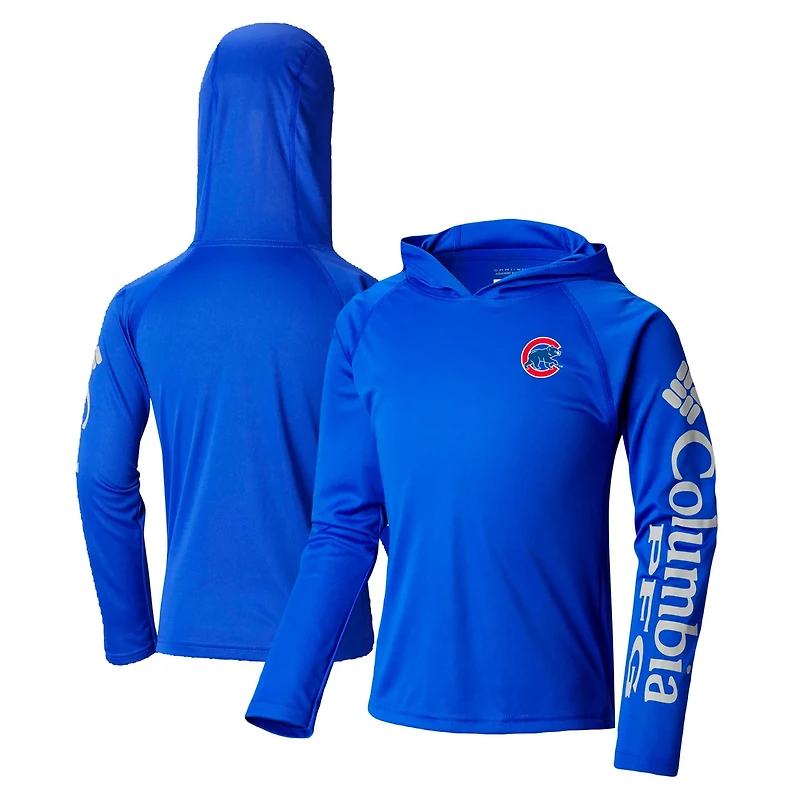 Youth Columbia Chicago Cubs Terminal Tackle Long Sleeve Hoodie T-Shirt