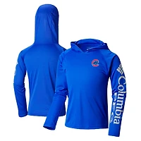 Youth Columbia Chicago Cubs Terminal Tackle Long Sleeve Hoodie T-Shirt