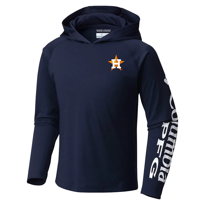 Youth Columbia Houston Astros Terminal Tackle Long Sleeve Hoodie T-Shirt