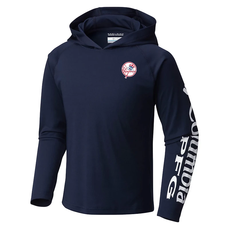 Youth Columbia New York Yankees Terminal Tackle Long Sleeve Hoodie T-Shirt