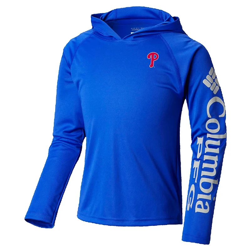 Youth Columbia Philadelphia Phillies Terminal Tackle Long Sleeve Hoodie T-Shirt