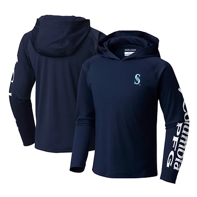 Youth Columbia Seattle Mariners Terminal Tackle Long Sleeve Hoodie T-Shirt