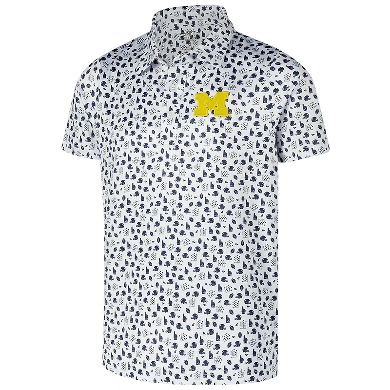 Youth Garb Michigan Wolverines Earnest Allover Print Polo