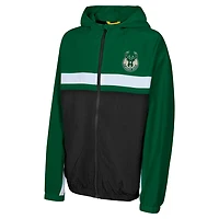 Youth Hunter Milwaukee Bucks Headliner Windbreaker Full-Zip Hoodie Jacket