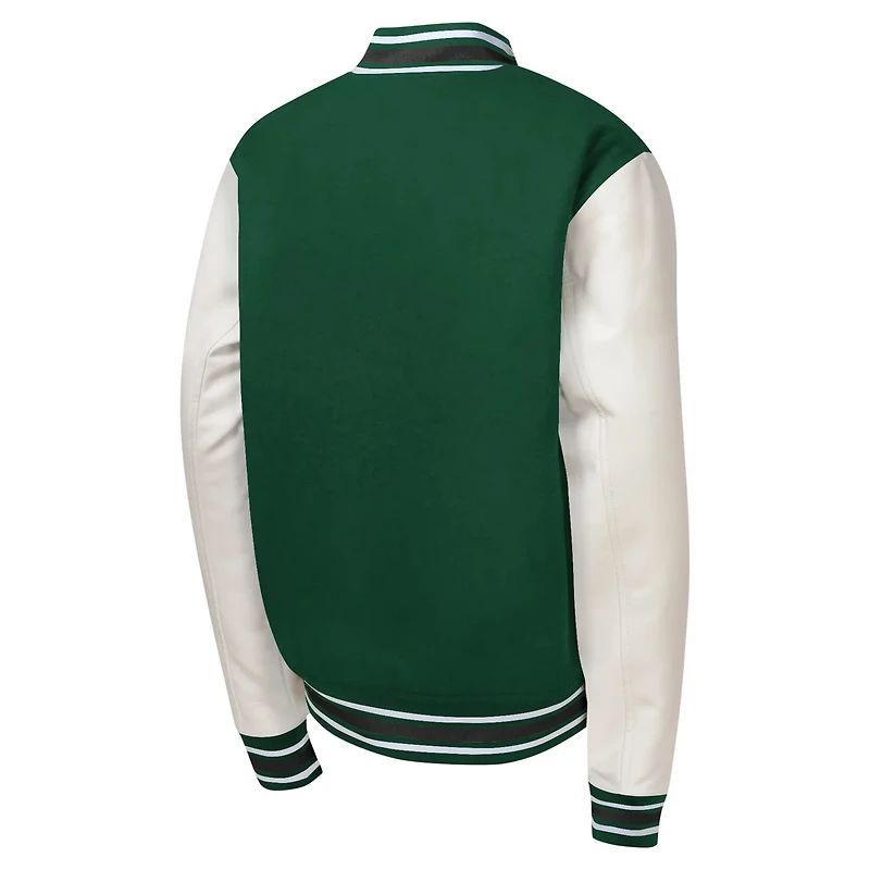 Youth Hunter Milwaukee Bucks True Team Full-Snap Varsity Jacket