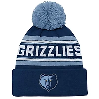 Youth Memphis Grizzlies Backboard Jacquard Cuffed Knit Hat with Pom