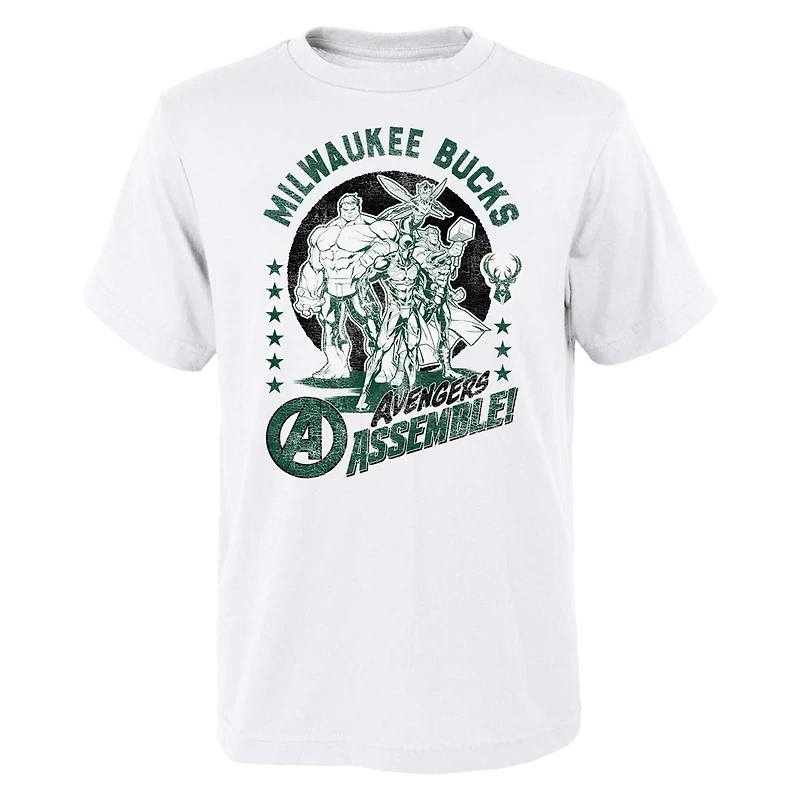 Youth Milwaukee Bucks NBA x Marvel Avengers Squad T-Shirt