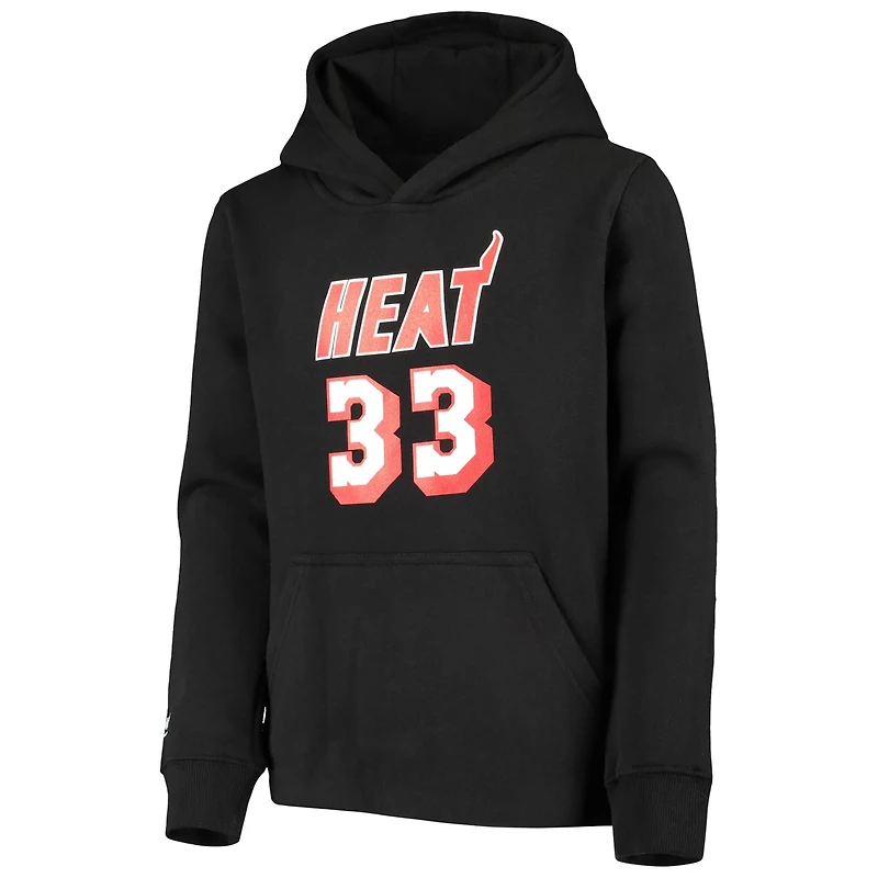 Youth Mitchell  Ness Alonzo Mourning Miami Heat Hardwood Classics Name Number Pullover Hoodie