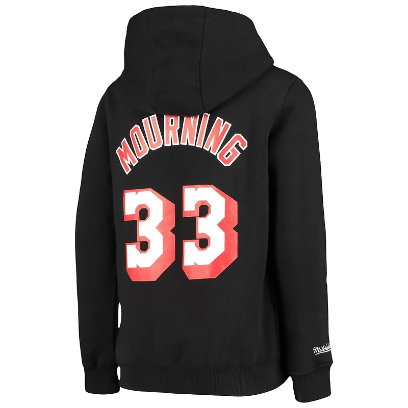 Youth Mitchell  Ness Alonzo Mourning Miami Heat Hardwood Classics Name Number Pullover Hoodie