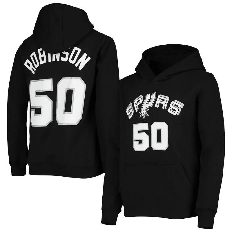 Youth Mitchell  Ness David Robinson San Antonio Spurs Hardwood Classics Name Number Pullover Hoodie