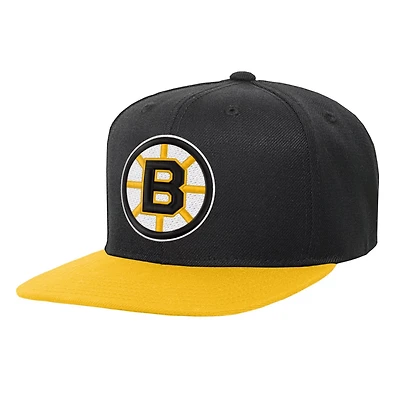 Youth Mitchell  Ness /Gold Boston Bruins Core Team Two-Tone Snapback Hat
