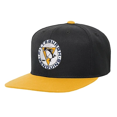 Youth Mitchell  Ness Gold Pittsburgh Penguins Core Team Two-Tone Snapback Hat