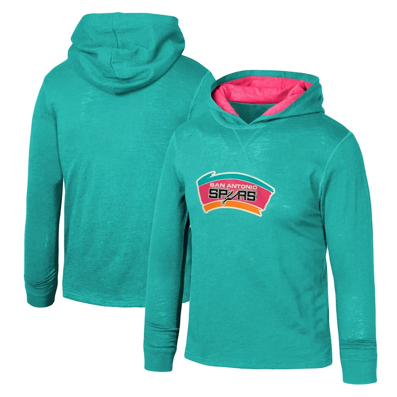 Youth Mitchell  Ness San Antonio Spurs Hardwood Classics Legendary Slub Lightweight Pullover Hoodie