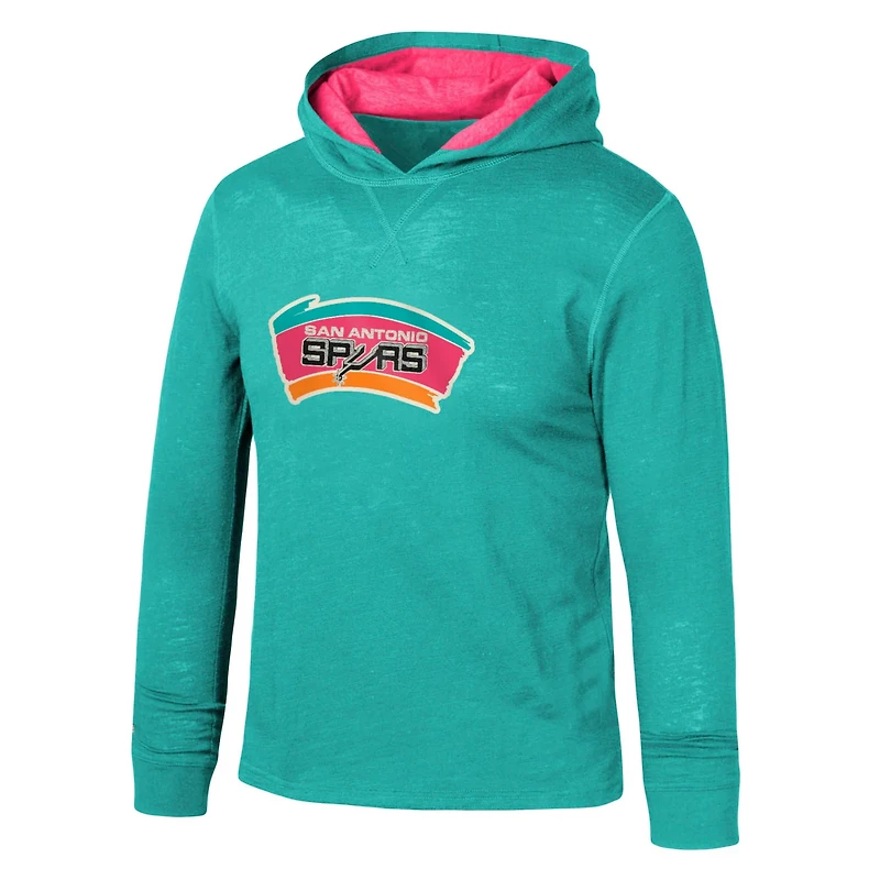 Youth Mitchell  Ness San Antonio Spurs Hardwood Classics Legendary Slub Lightweight Pullover Hoodie