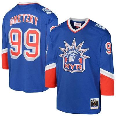 Youth Mitchell  Ness Wayne Gretzky New York Rangers 1996 97 Line Player Jersey