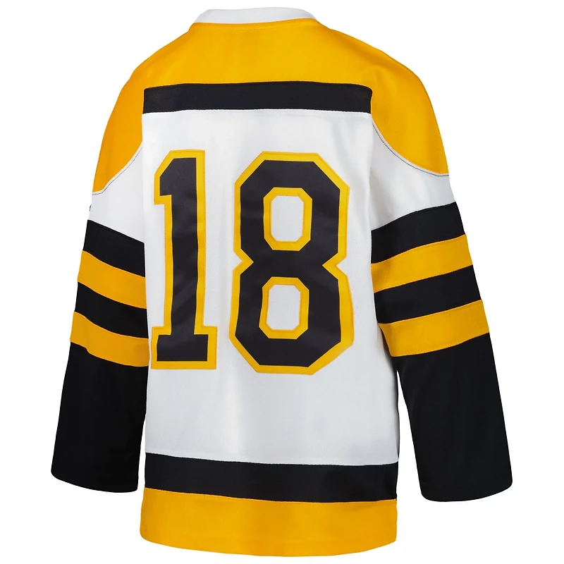 Youth Mitchell  Ness Willie O'Ree Boston Bruins 1958 Blue Line Player Jersey