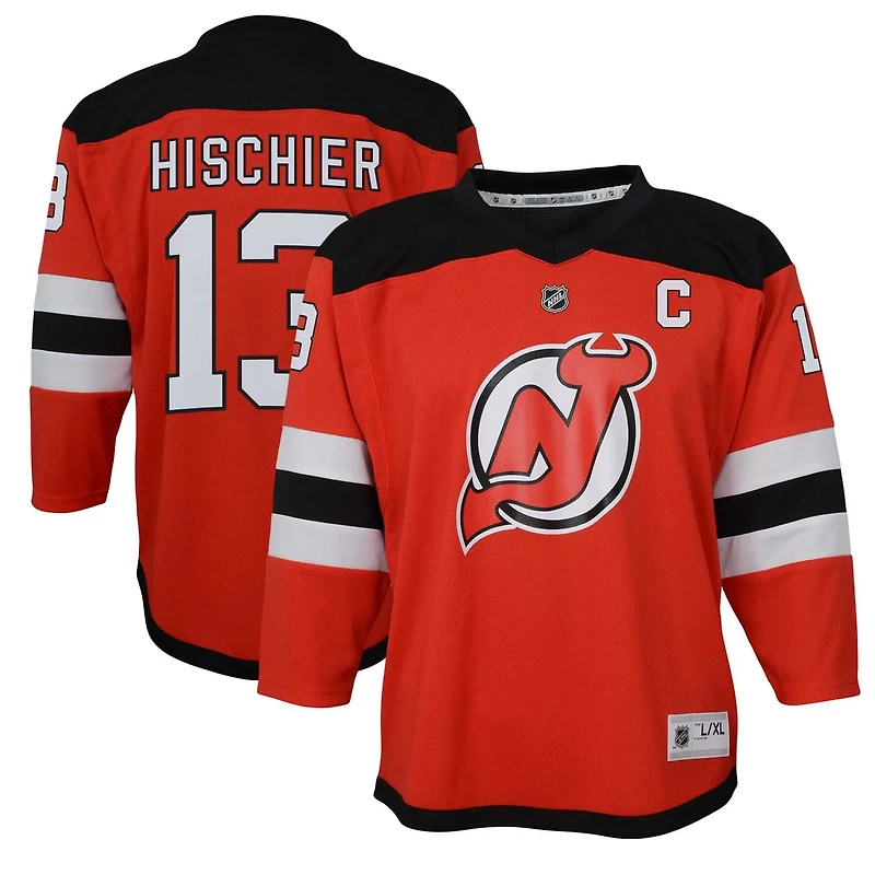 Youth Nico Hischier New Jersey Devils Captain Patch Home Replica Player