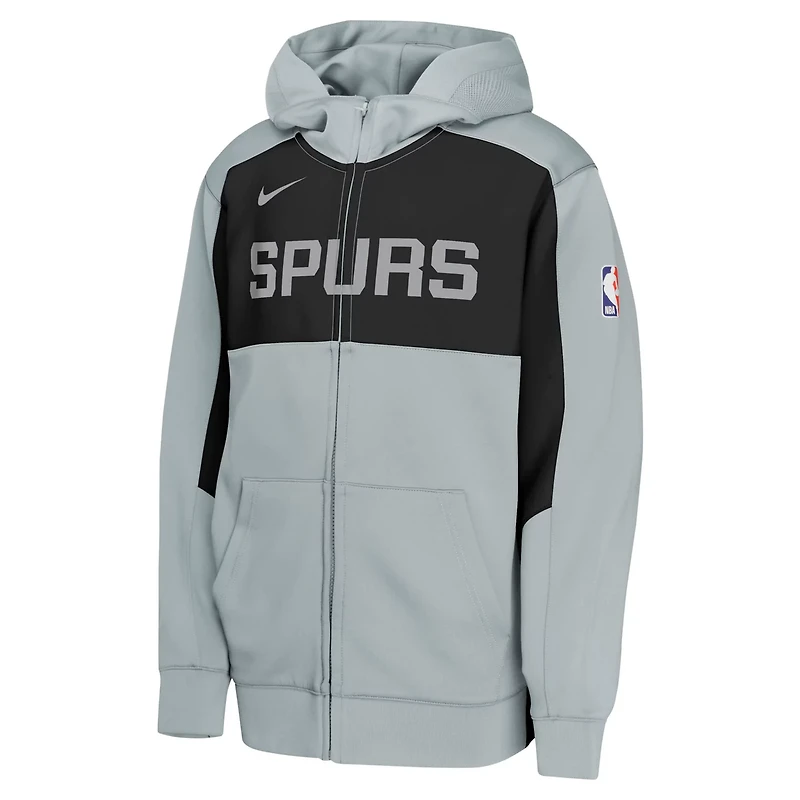 Youth Nike Black San Antonio Spurs Authentic On-Court Showtime Performance Full-Zip Hoodie