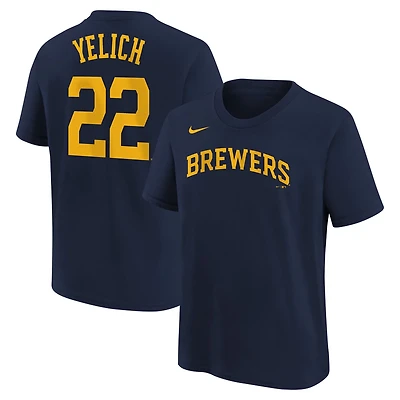 Youth Nike Christian Yelich Milwaukee Brewers Home Player Name  Number T-Shirt