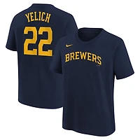 Youth Nike Christian Yelich Milwaukee Brewers Home Player Name  Number T-Shirt