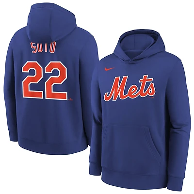 Youth Nike Juan Soto New York Mets Name  Number Performance Pullover Hoodie