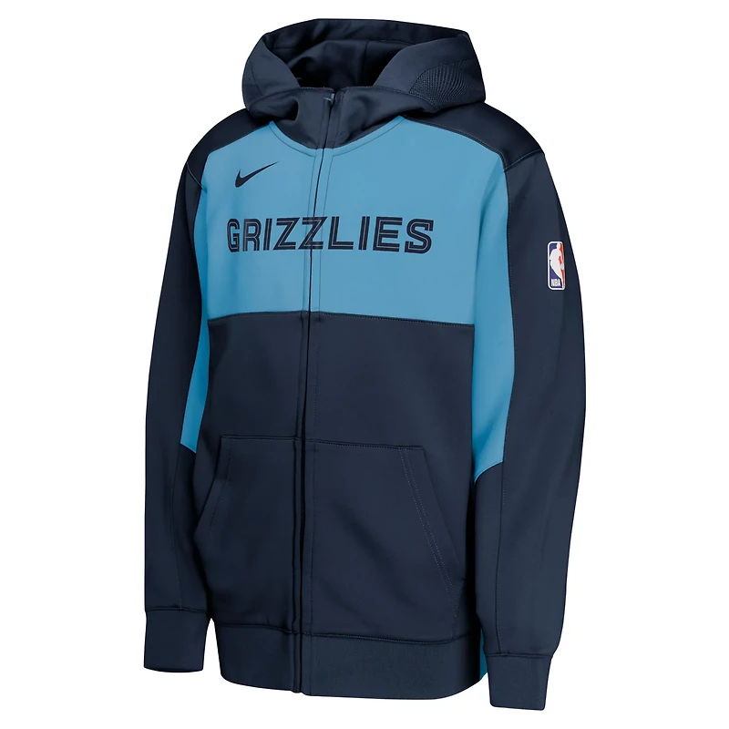 Youth Nike /Light Blue Memphis Grizzlies Authentic On-Court Showtime Performance Full-Zip Hoodie