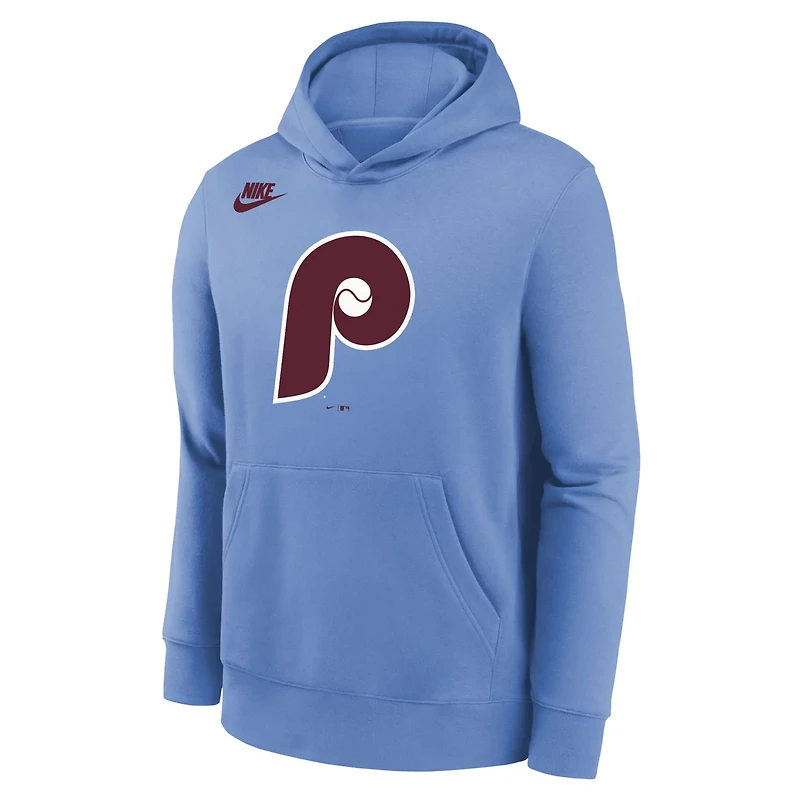 Youth Nike Light Philadelphia Phillies Club Fleece Hoodie