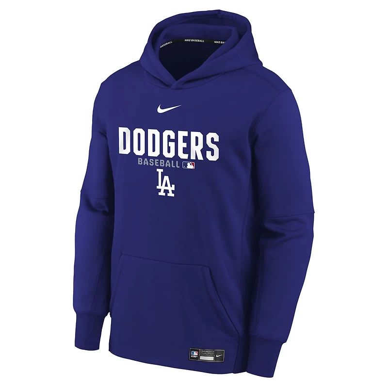 Youth Nike Los Angeles Dodgers Authentic Collection Therma-FIT Hoodie