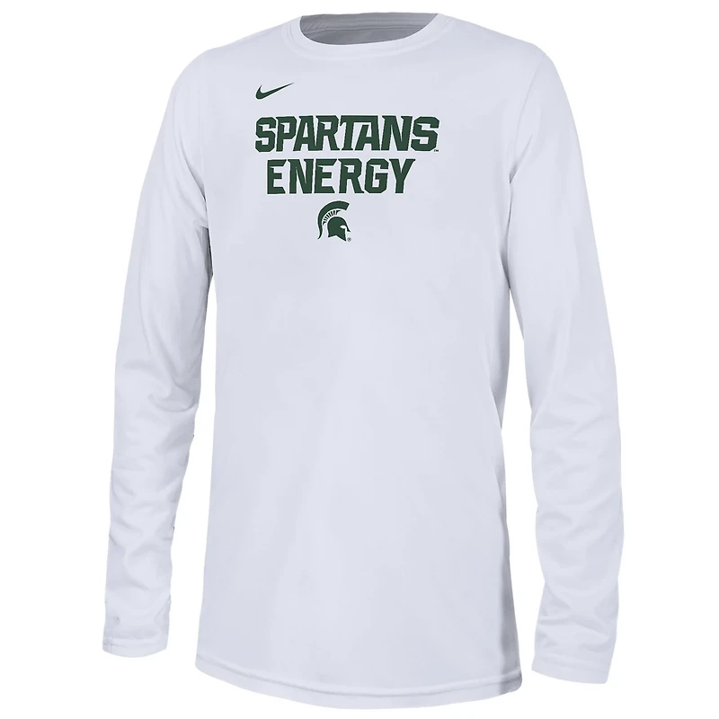 Youth Nike Michigan State Spartans 2024 On-Court Bench Energy T-Shirt