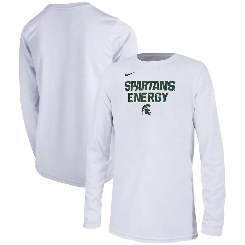 Youth Nike Michigan State Spartans 2024 On-Court Bench Energy T-Shirt