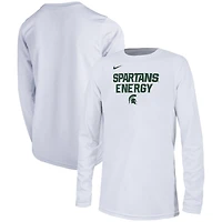 Youth Nike Michigan State Spartans 2024 On-Court Bench Energy T-Shirt