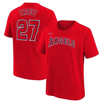 Youth Nike Mike Trout Los Angeles Angels Home Player Name Number T-Shirt