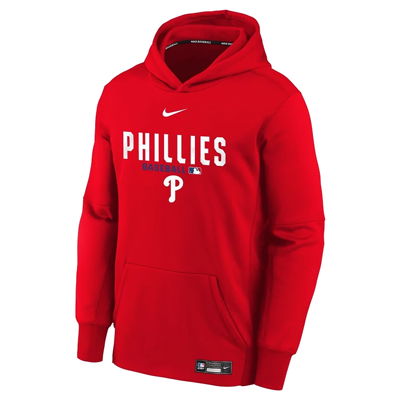 Youth Nike Philadelphia Phillies Authentic Collection Therma-FIT Hoodie