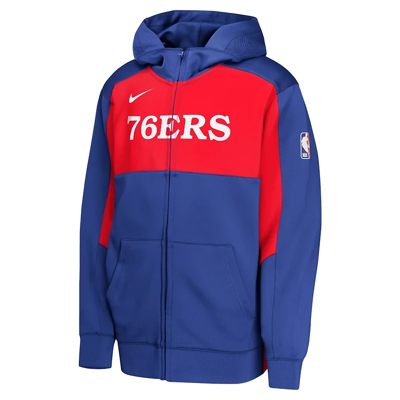 Youth Nike Red Philadelphia 76ers Authentic On-Court Showtime Performance Full-Zip Hoodie