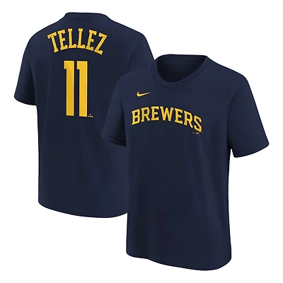 Youth Nike Rowdy Tellez Milwaukee Brewers Player Name Number T-Shirt