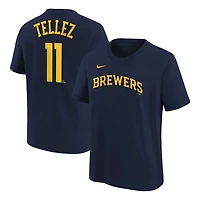 Youth Nike Rowdy Tellez Milwaukee Brewers Player Name  Number T-Shirt