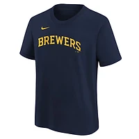 Youth Nike Rowdy Tellez Milwaukee Brewers Player Name  Number T-Shirt