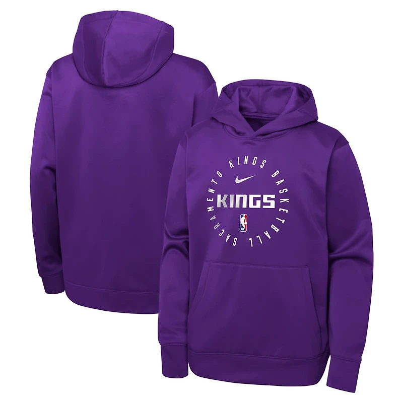 Youth Nike Sacramento Kings Performance Practice Spotlight Pullover Hoodie