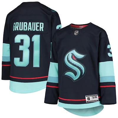 Youth Philipp Grubauer Deep Sea Seattle Kraken Home Premier Player Jersey