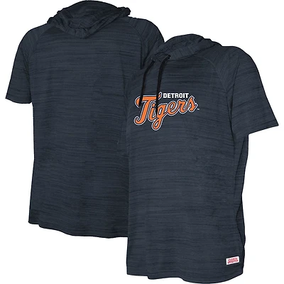Youth Stitches Heather Detroit Tigers Raglan Short Sleeve Pullover Hoodie