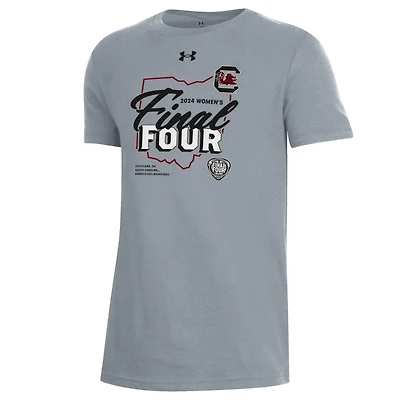 Youth Under Armour South Carolina Gamecocks 2024 NCAA Women's Basketball Tournament March Madness Final Four Locker Room T-Shirt