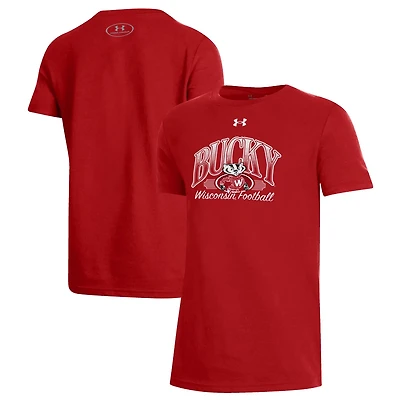Youth Under Armour Wisconsin Badgers Throwback T-Shirt