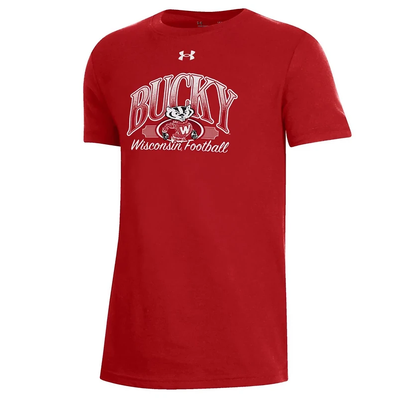 Youth Under Armour Wisconsin Badgers Throwback T-Shirt