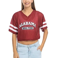 ZooZatz Alabama Tide Mesh Cropped V-Neck T-Shirt