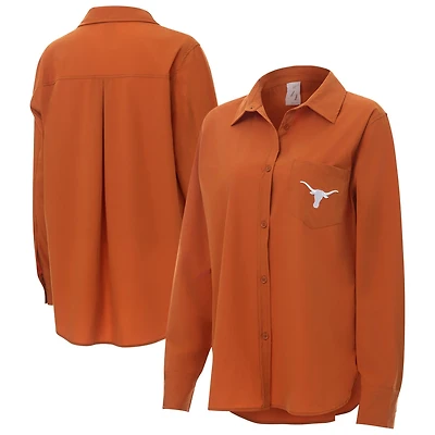ZooZatz Burnt Texas Longhorns Stretch Woven Button-Up Shirt