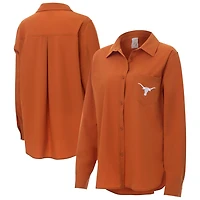 ZooZatz Burnt Texas Longhorns Stretch Woven Button-Up Shirt