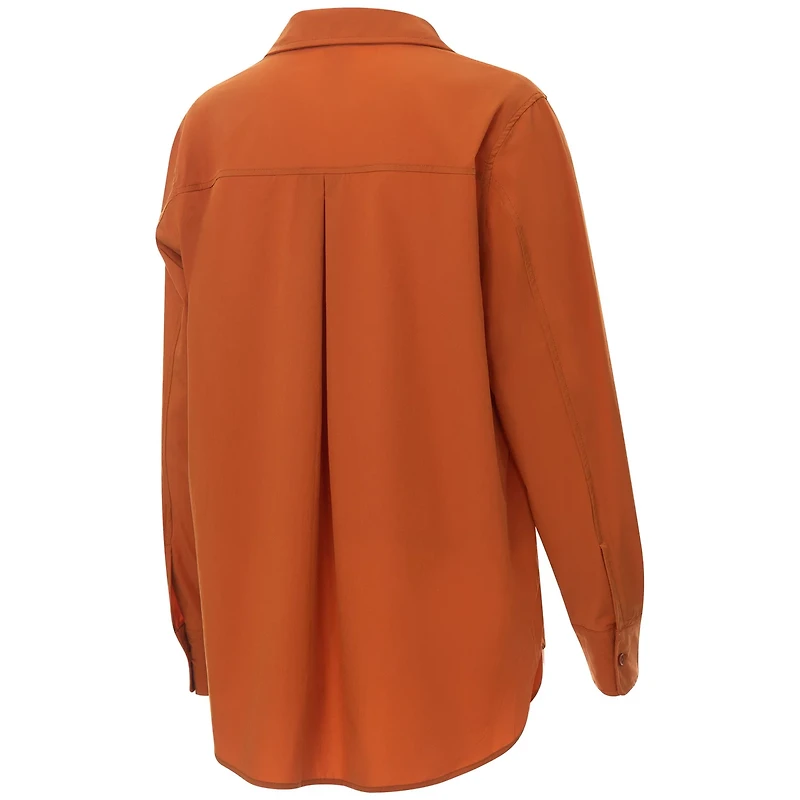 ZooZatz Burnt Texas Longhorns Stretch Woven Button-Up Shirt