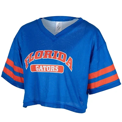 ZooZatz Florida Gators Mesh Cropped V-Neck T-Shirt